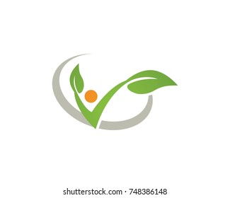 Vector leaves green nature logo and symbol