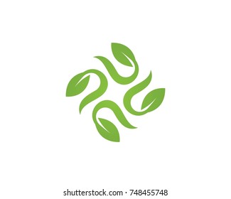 Vector leaves green nature logo and symbol