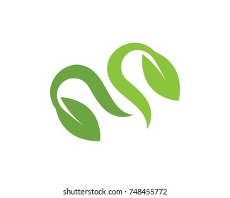 Vector leaves green nature logo and symbol