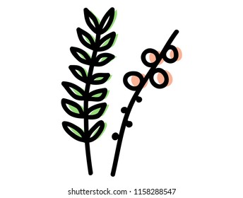 Vector of leaves icon. Doodle. Simple illustration. Vector illustration. EPS 10.