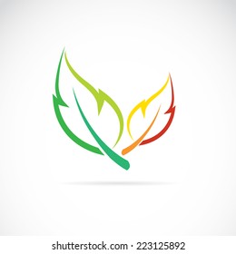 Vector leaves icon on white background