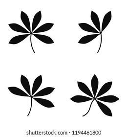 Vector Leaves Icon Set. Silhouettes Isolated On White Background.