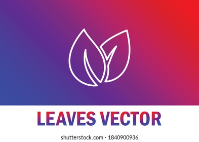 Un icono del vector de hojas con. Aislado con fondo degradado. Para el diseñador.
