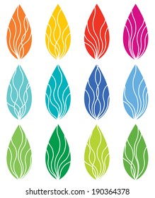 Vector leaves isolated on white background