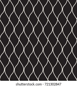 Vector Leaves Lines Seamless Pattern. Modern Geometric Floral Stylish Texture. Monochrome pattern with hexagonal tiles