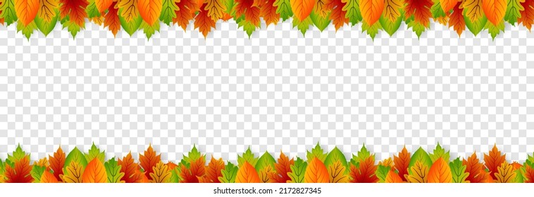 Vector Leaves On An Isolated Transparent Background. Autumn, Leaves Fall From The Trees. Leaves Frame. Leaves Png.