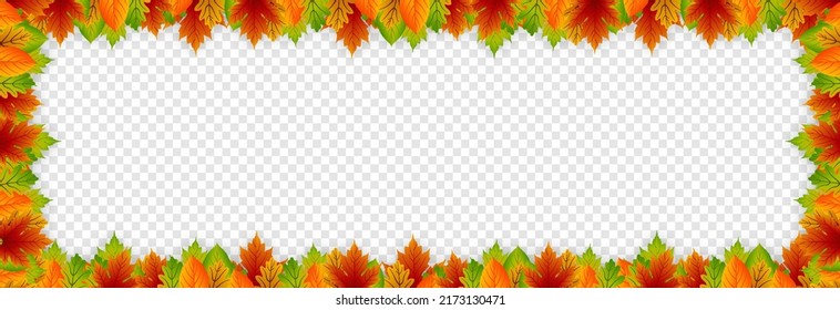 Vector Leaves On An Isolated Transparent Background. Autumn, Leaves Fall From The Trees. Leaves Frame. Leaves Png.