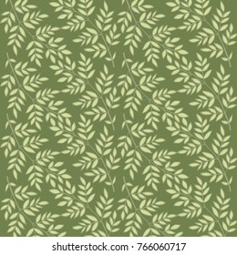 Vector leaves ornament. Background with green leaves.