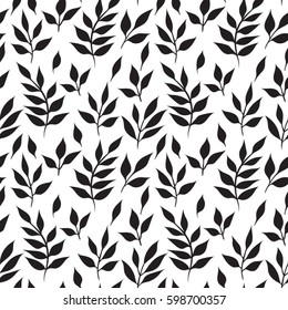 Vector leaves pattern. Ornament background