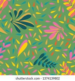 vector leaves seamless background pattern design. Perfect for textile design, fabric design or surface design.