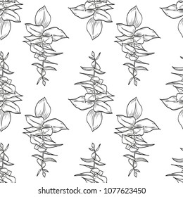 Vector leaves seamless pattern