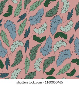 Vector leaves seamless pattern
