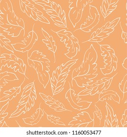 Vector leaves seamless pattern