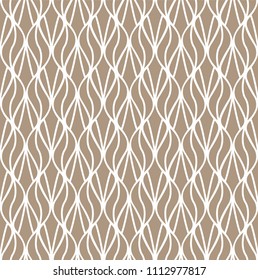 Vector Leaves Seamless Pattern. Abstract Grid Background. Geometric art nouveau texture.