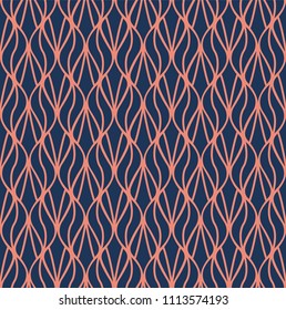Vector Leaves Seamless Pattern. Abstract Grid Background. Geometric art nouveau texture.