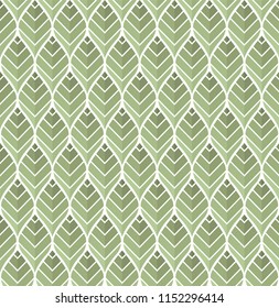 Vector Leaves Seamless Pattern. Abstract Grid Background. Geometric texture.