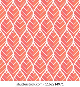 Vector Leaves Seamless Pattern. Abstract Grid Background. Geometric texture.