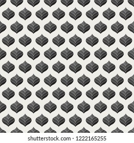 Vector Leaves Seamless Pattern. Abstract Grid Background. Geometric texture.
