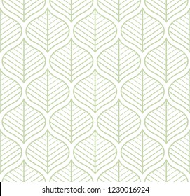 Vector Leaves Seamless Pattern. Abstract Grid Background. Geometric texture.