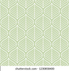 Vector Leaves Seamless Pattern. Abstract Grid Background. Geometric texture.