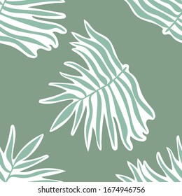 Vector leaves seamless pattern. Botanical pattern fern, leaves, jungle, forest for printing on textiles, paper, wallpaper, packaging.