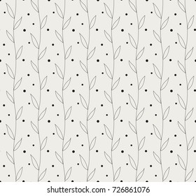 Vector Leaves Seamless Pattern. Endless Floral Texture.