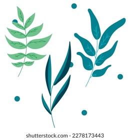 Vector leaves set. Leaves illustration 