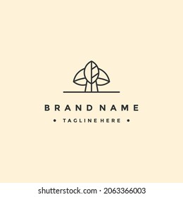 Vector leaves, shapes and monochromatic one. Abstract emblem, design concept, logo,