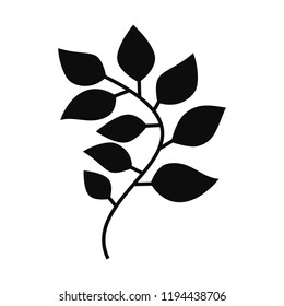 Vector Leaves. Silhouette Isolated On White Background.