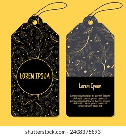 Vector leaves vertical round frame pattern tags set. Vertical stripe frame patterns. Vector illustration.