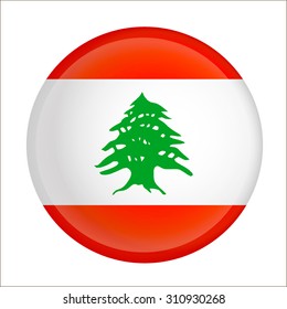 Vector - Lebanon Flag Glossy Button
