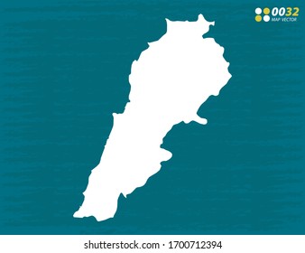 Mapa del vector del Líbano sobre fondo oscuro.