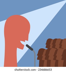 Vector Lecture at convention. Flat design