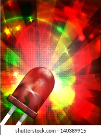 Vector led background with lights and rays