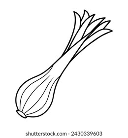 Vector de la ilustración de puerro para colorear página para niños