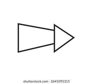 vector left arrow icon graphic outline