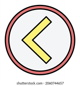 Vector Left Chevron Filled Outline Icon Design

