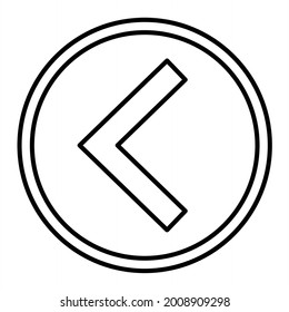 Vector Left Chevron Outline Icon Design

