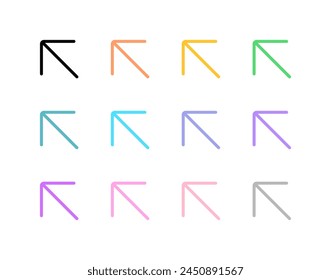 Vector left diagonal arrow chevron icon. Perfect for app and web interfaces, infographics, presentations, marketing, etc.