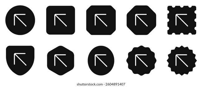 Vector left diagonal arrow chevron icon. Perfect for app and web interfaces, infographics, presentations, marketing, etc.