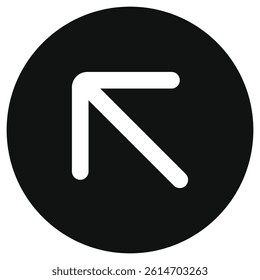 Vector left diagonal arrow chevron icon. Perfect for app and web interfaces, infographics, presentations, marketing, etc.