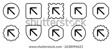 Vector left diagonal arrow chevron icon. Perfect for app and web interfaces, infographics, presentations, marketing, etc.