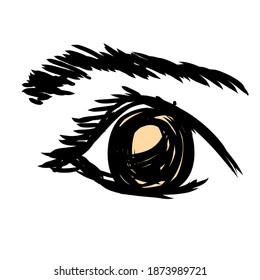Vector del ojo izquierdo, dibujo de dibujos animados