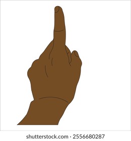 vector, left hand with index finger pointing up, design, hand icon