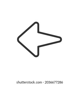 Icono de línea izquierda del vector. Símbolo con estilo de contorno de moda. Ilustración vectorial aislada en un fondo blanco. 