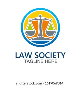 vector of legal community logo with a scale of justice. Law Society