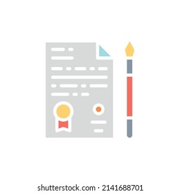 Vector legal document, agreement, application white line icon.