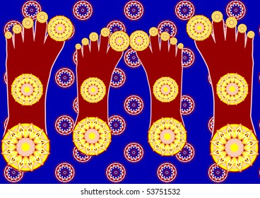 vector legs with authentic ornament