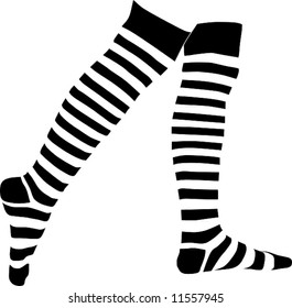 vector - legs in stripped socks