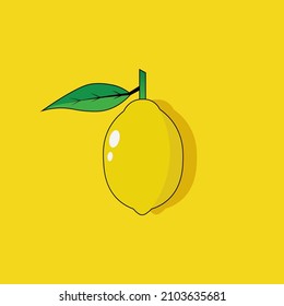 Vector Lemon With Background Yellow